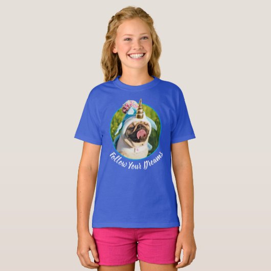 Unicorn Pug T-shirt (Voorkant volledig)