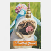 Unicorn Pug Theedoek (Verticaal)