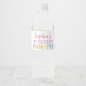 Unicorn Pug Water Fles Labels, Pug Birthday Waterfles Etiket (Voorkant)