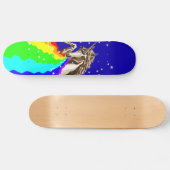 Unicorn pukes regenboog skateboard (Horizontaal)