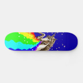 Unicorn pukes regenboog skateboard (Horizontaal)