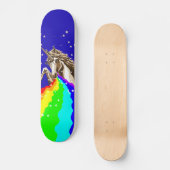 Unicorn pukes regenboog skateboard (Voorkant)