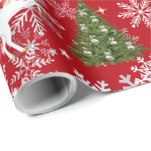 Unicorn Pulling Santa's Sleigh Xmas Gifts Snow Cadeaupapier (Rol Hoek)