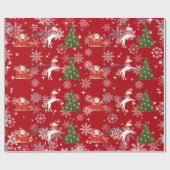 Unicorn Pulling Santa's Sleigh Xmas Gifts Snow Cadeaupapier (Vlak)