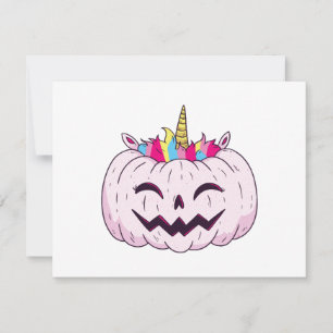 Unicorn Pumpkin Halloween Thanksgiving Feestdagenkaart