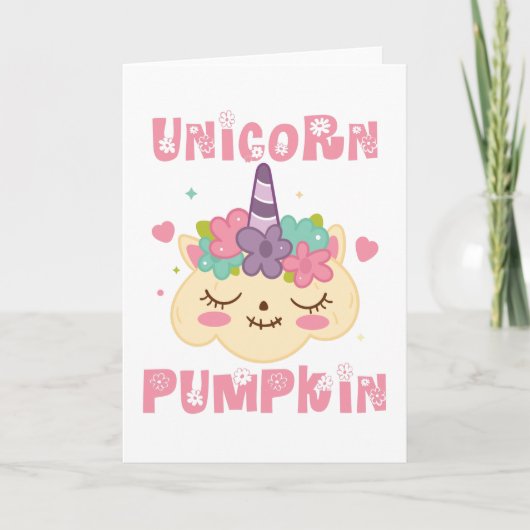 Unicorn Pumpkin Princess Kaart (Voorkant)