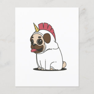 Unicorn Puppy Cute Pug Hondenliefhebber Gift Flyer
