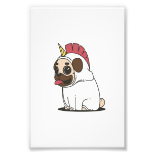 Unicorn Puppy Cute Pug Hondenliefhebber Gift Foto Afdruk