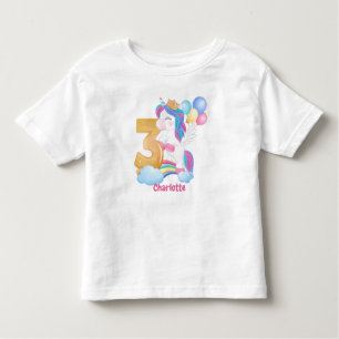 Unicorn Rainbow 3rd Birthday Kinder Shirts
