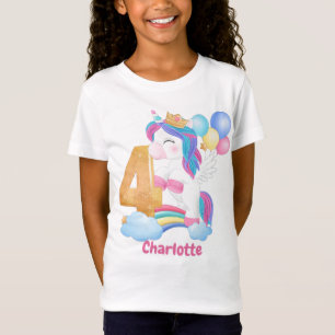Unicorn Rainbow 4th Birthday T-shirt
