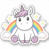 Unicorn Rainbow-afbeelding Sticker (Voorkant)