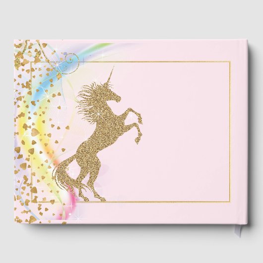 Unicorn Rainbow Anniversday Party Livre d'invités (Verso)