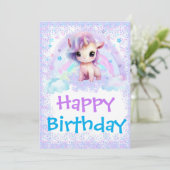 Unicorn Rainbow Birthday Card Modèle (Debout devant)