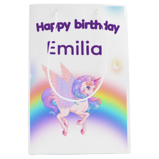 Unicorn Rainbow Birthday Gift Bag Medium Cadeauzakje