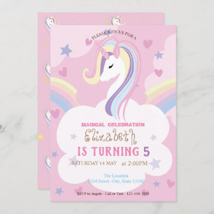 Unicorn Rainbow Birthday Kaart