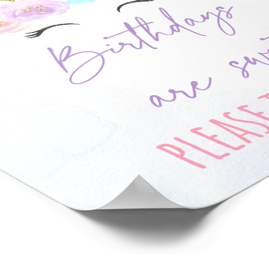 Unicorn Rainbow Birthday TreSign Poster