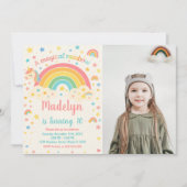 Unicorn Rainbow Birthday Uitnodiging (Voorkant)
