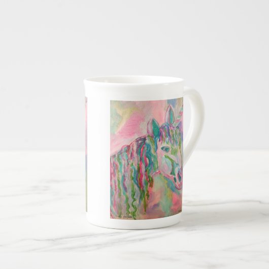 Unicorn Rainbow Bone China Mok (Voorkant rechts)