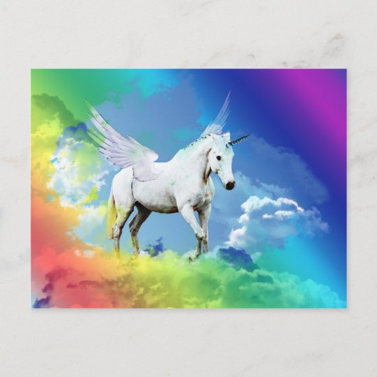 Unicorn Rainbow Briefkaart (Voorkant)