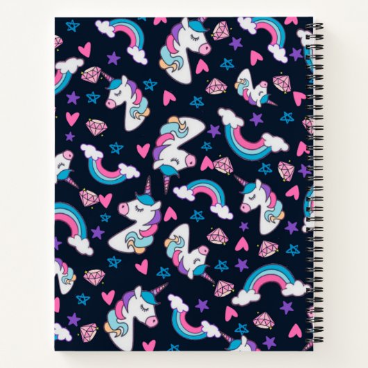 Unicorn Rainbow Carnet de composition primaire (Dos)