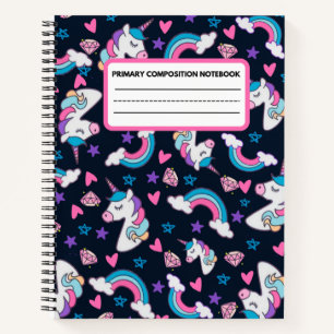 Unicorn Rainbow Carnet de composition primaire