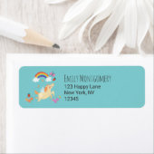 Unicorn Rainbow Clouds and Flowers Etiket (Insitu)