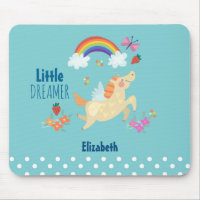 Unicorn Rainbow Clouds and Flowers Little Dreamwea