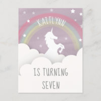 Unicorn Rainbow Clouds Stars Birthday