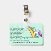 Unicorn & Rainbow Convention Badge Personaliseren (Back with Clip)