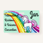 Unicorn & Rainbow Convention Badge Personaliseren (Voorkant)