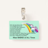 Unicorn & Rainbow Convention Badge Personaliseren (Achterkant met clip)