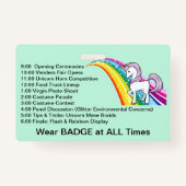 Unicorn & Rainbow Convention Badge Personaliseren (Achterkant)