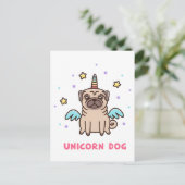 Unicorn Rainbow Dog Briefkaart (Staand voorkant)
