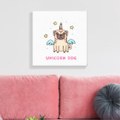 Unicorn Rainbow Dog Canvas Afdruk (Insitu (Woonkamer))