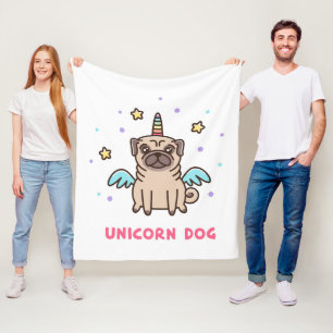 Unicorn Rainbow Dog Fleece Deken