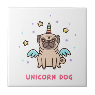 Unicorn Rainbow Dog Tegeltje