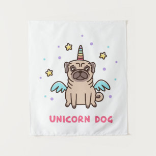 Unicorn Rainbow Dog Wandkleed