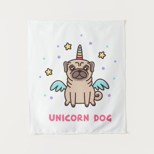 Unicorn Rainbow Dog Wandkleed (Voorkant)