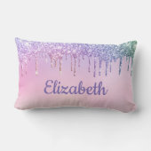 Unicorn Rainbow Glitter - Gepersonaliseerd Kussen (Achterkant)