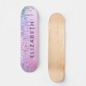 Unicorn Rainbow Glitter - Gepersonaliseerd Skateboard (Voorkant)