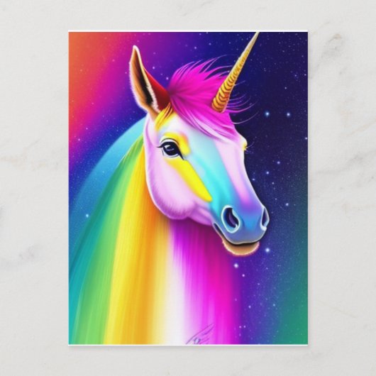 Unicorn Rainbow Horse Briefkaart (Voorkant)