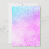 Unicorn Rainbow Iridescent Glitter Stars Magisch Kaart (Achterkant)