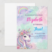 Unicorn Rainbow Magical Birthday Kaart (Voorkant / Achterkant)