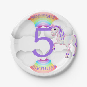 Unicorn Rainbow Magical Cute Age Birthday Papieren Bordje