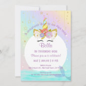 Unicorn Rainbow Mermaid Invitations pour le premie (Devant)