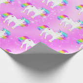 Unicorn Rainbow Paars Cute Cadeaupapier (Hoek)