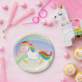 Unicorn Rainbow Papieren Bordje (Feest)