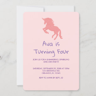Unicorn Rainbow Pastel Birthday Uitnodiging