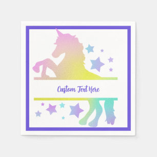 Unicorn Rainbow Pastel Colors Persoonlijk Servet