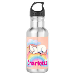 Unicorn & Rainbow, Personalized Water Bottle Waterfles